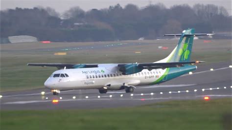 Aer Lingus Propeller Atr 72 600 Ei Gpp Landing At Birmingham Airport