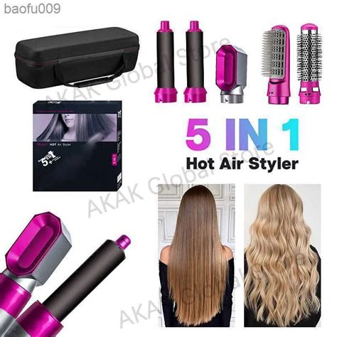 Hair Dryer Brush Straightener In Hot Air Styler With Automatic Curling Iron And Heated