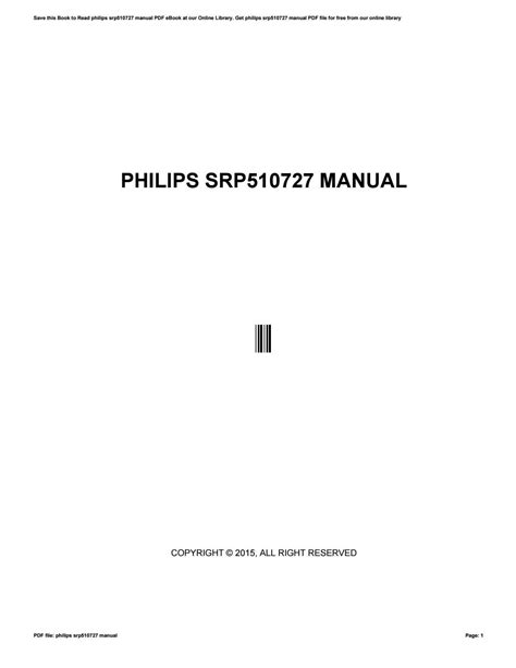 Philips Srp Manual By Freemail Issuu