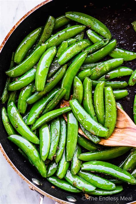 Garlic Butter Sugar Snap Peas Recipe 10 Mins The Endless Meal®