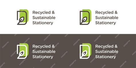 Premium Vector Recycled Sustainable Stationery Company In Flat Logo