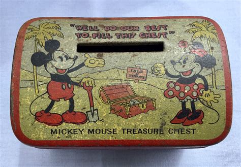 DISNEY Mickey Mouse treasure chest money box - Islington Antiques and