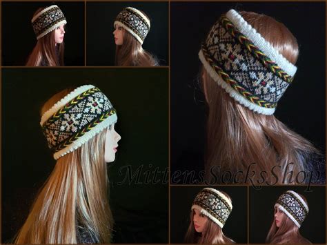 Knit Ear Warmer Fair Isle Headband Knit Headband Nordic Etsy