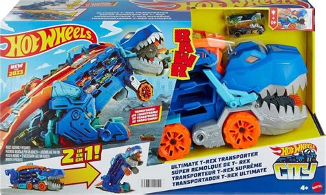 Hot Wheels City Ultimate T Rex Truck Dinosaur Transport Et Piste Pour Voitures Juguetesland