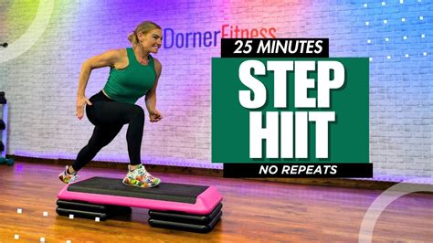 25 Min Step Hiit Workout No Repeats No Choreography Youtube