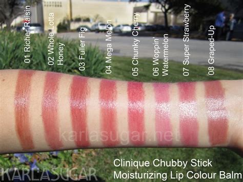 Clinique Chubby Stick Moisturizing Lip Colour Balm Swatches Photos