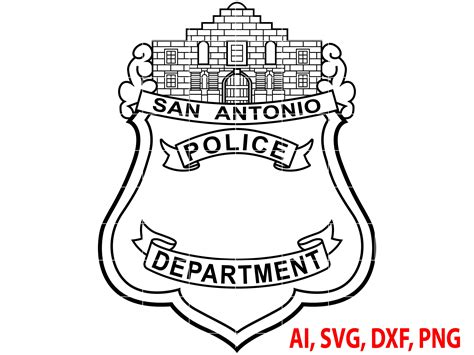 San Antonio Police Badge, Logo, Seal, Custom, Ai, Vector, SVG, DXF, PNG