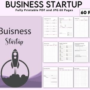 Printable Business Startup Business Startup Checklist Etsy