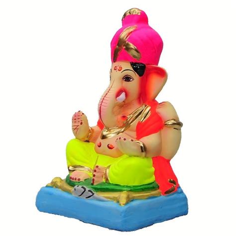 Titwala Feta Eco Friendly Ganesha Idol Made Of Clay Shadu Mati 7 Inches Perfect For Ganesha