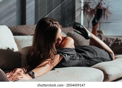 Portrait Sexy Brunette Black Dress On Stock Photo 2054459147 Shutterstock