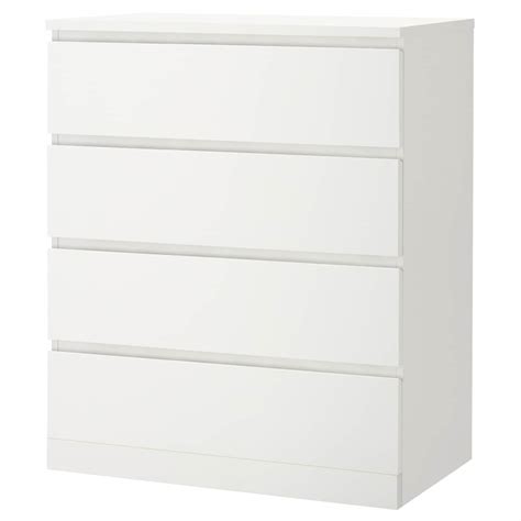 MALM chest of 4 drawers, white, 80x100 cm - IKEA