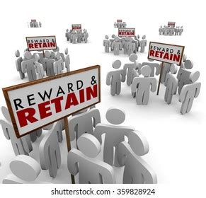 Retain Employees Train Motivate Reward Promote Stock Illustration