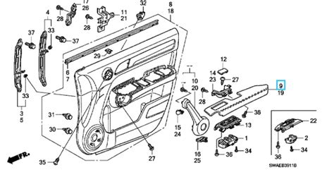 Honda Cr V Ex Offside Front Door Armrest Honda Direct Parts