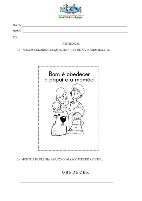 Atividades Sobre Obedi Ncia Ideias Divertidas E Did Ticas Pdf