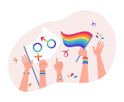 Premium Vector Lesbian Gay Bisexual Transgender And Queer People Pride Parade