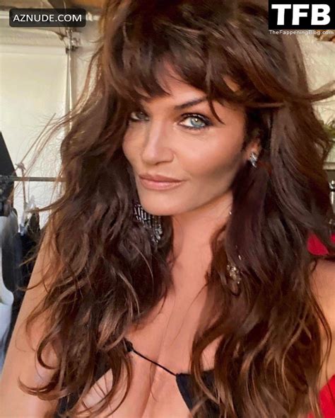 Helena Christensen Sexy Poses Showing Off Her Hot Tits And Ass Wearing Lingerie In A Social
