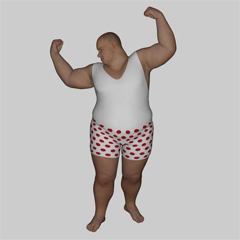 Realistic Fat Man Rigged Dressed D Model Ds Dwg Dxf Fbx