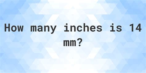 mm  inches calculatio