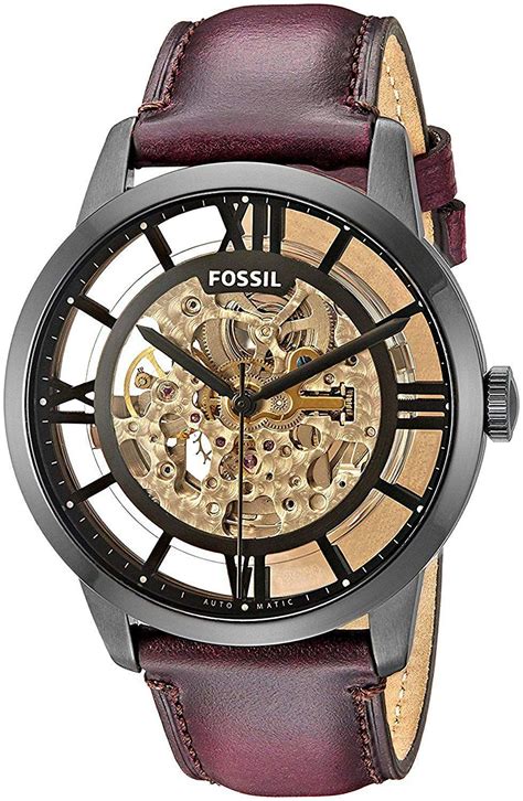 Fossil Townsman Me3098 Automatic Brown Skeleton Dial Watch For Men Fossil Watches For Men