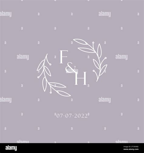 Initials Fh Wedding Monogram Logo Inspiration Vector Graphic Stock