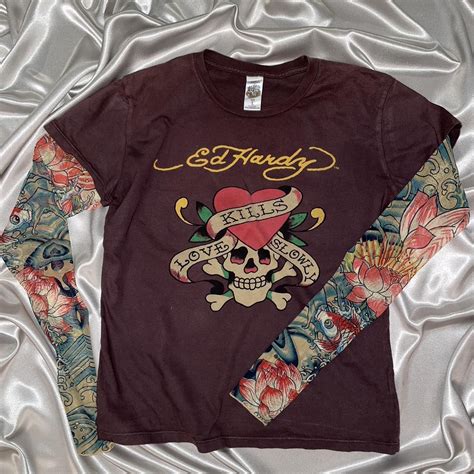 The Classic Ed Hardy Tattoo Sleeve T Shirt The Depop