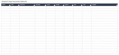 Printable Free Issue Tracking Templates Smartsheet Issues Report