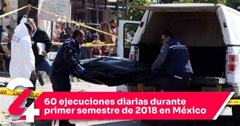 60 ejecuciones diarias durante primer semestre de 2018 en México