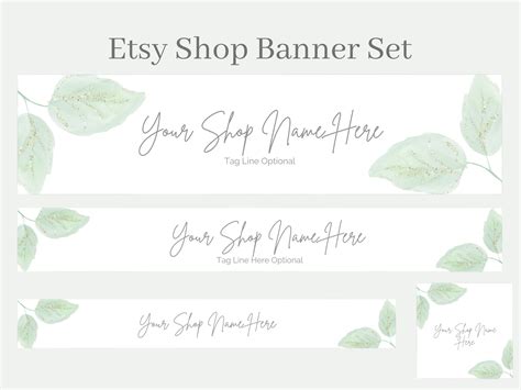 Etsy Banner Set Floral Etsy Shop Banner Kit Minimalist Etsy Etsy In