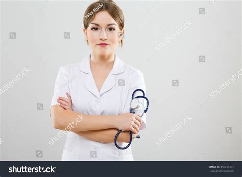 Attractive Nurse Brown Hair Nude Make Stock Photo Shutterstock