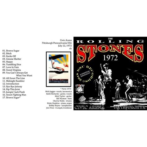 Live In Pittsburgh Pa 1972 July 22nd Ltd Cd The Rolling Stones Cd 売り手： Zorro800 Id