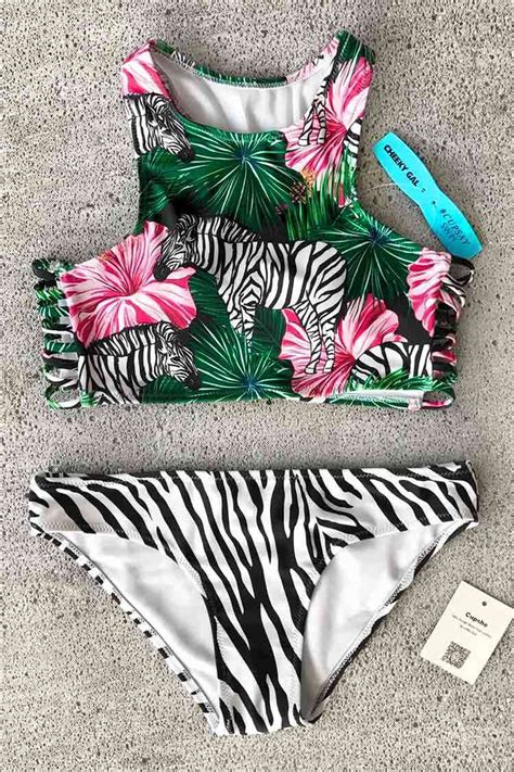 Free Roaming Zebra Bikini Set