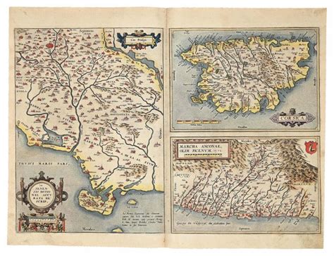 Abraham Ortelius Landkarten Von Siena Ancona Und Korsika Original