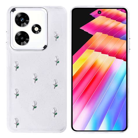 İnfinix Hot 30 Kılıf Airbag Tasarımlı Simli Şeffaf Zore Kutup Kapak Hot 30 Zore