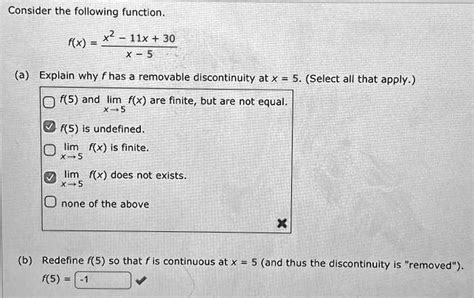 Solved Consider The Following Function X A Explain Why F Has A