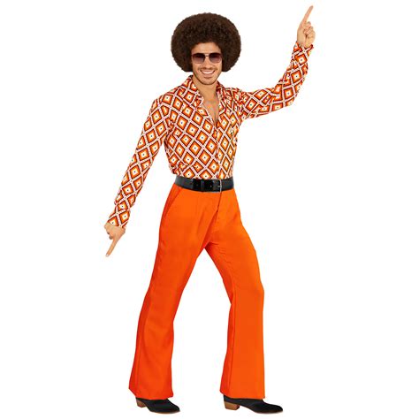 S Disco Broek Heren Oranje E Jaren Goedkoop