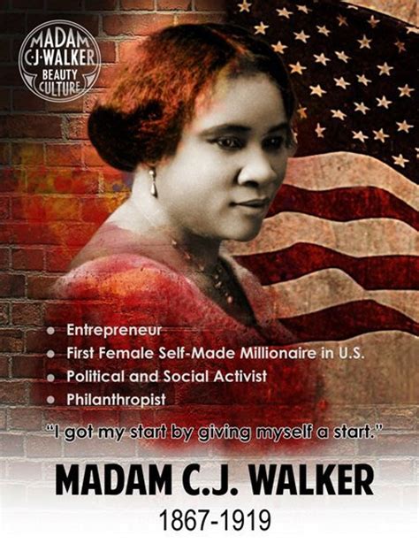 Madam Cj Walker Poster Inventor Quote Black History Art Print Etsy