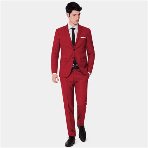Intense Red Super 100s Essential Suit