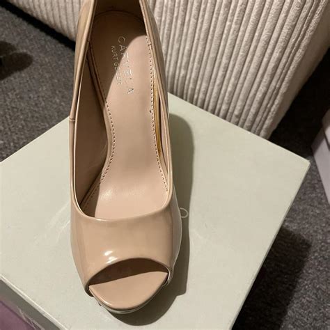 Kurt Geiger Nude Patent Peep Toe Heels Size Depop