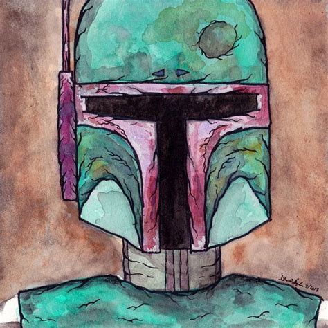 Boba Fett Watercolor Painting X Original Etsy Painting