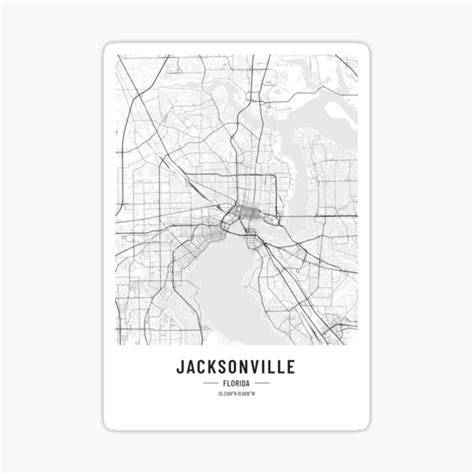 Jacksonville Florida City Map Sticker For Sale By Welkinstudioco