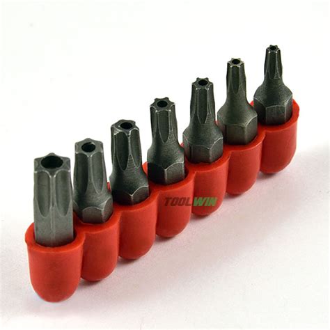 7 pc Tamper Proof Star Security Torx Bit Set T10 T15 T20 T25 T27 T30 ...
