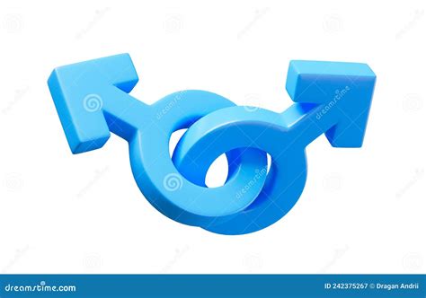 Gay Gender Symbols Pair Of Men As Symbol Of Homosexuality Isolated On White Background D