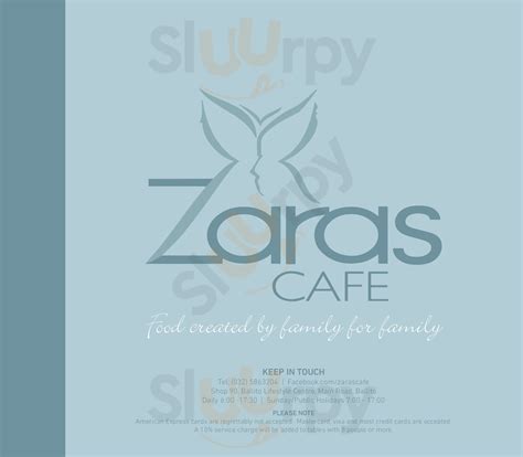 Menù Zaras Cafe Ballito Sluurpy