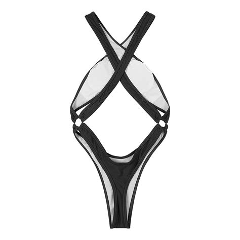 High Cut Sexy One Piece Bikini Thong Swimsuit Monokini Swimwear Leotard Bodysuit Ebay