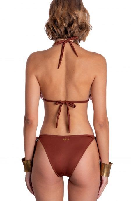 Bikini Triangle Rembourr Plumage Taille S Slip Glissement Paillettes Couvrance Moyenne