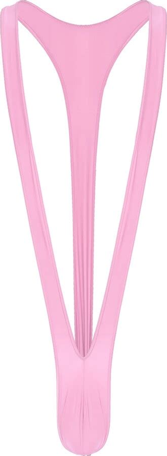 Mufeng Men S Mankini Bikini Swimsuit Lingerie Open Butt Male Underwear Glossy Thong Swimming