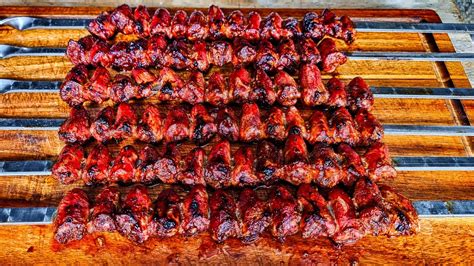 Шашлык из куриных сердечек - YouTube