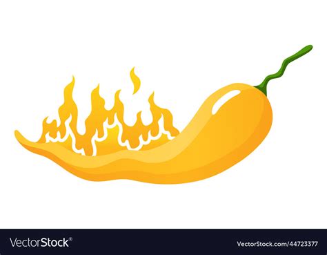 Spicy Level Hot Chili Pepper Icon With Flame Vector Image