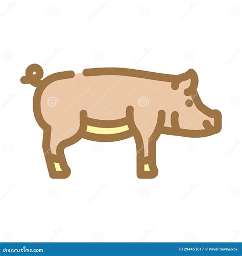 Duroc Pig Breed Color Icon Vector Illustration Stock Vector