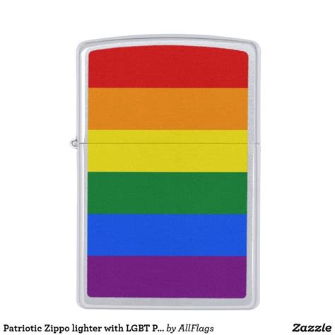 Patriotic Zippo Lighter With Lgbt Pride Flag